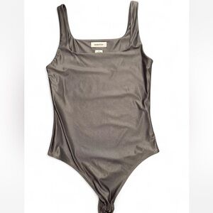 Babaton Charcoal Satin Bodysuit